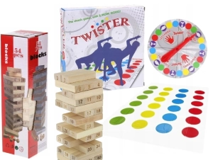 Zestaw gier Twister Zręcznościowa Gra Wygibajtus Mata + jenga