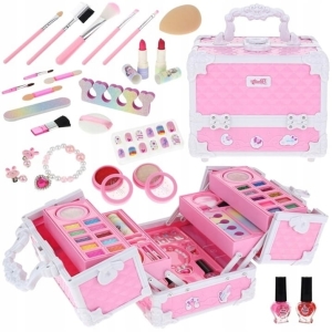Kuferek Kosmetyczny dla Dzieci – Zestaw Makijażu i Manicure 3+