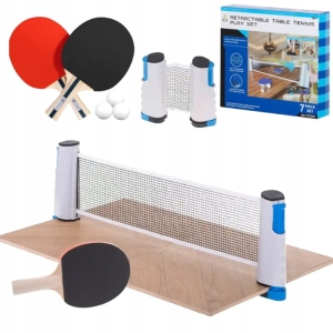 Zestaw Do Ping Ponga Z Rozsuwaną Siatką Paletki Rakietki Tenis Stołowy