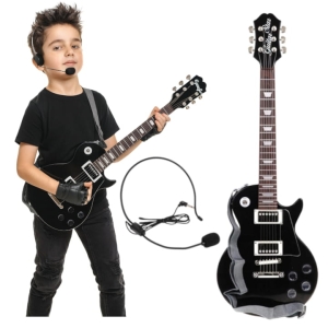 Gitara Elektryczna Rockowa z Mikrofonem Karaoke dla Dzieci Melodie Podkłady