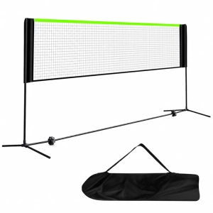 Siatka sportowa 3w1 do siatkówki badmintona i tenisa, regulowana 93–255 cm, mobilna do ogrodu i na plażę