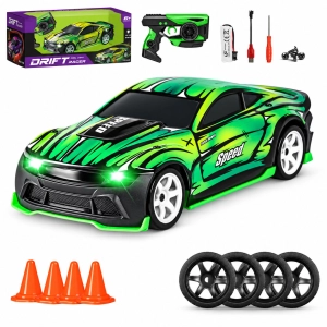 Samochód Rc 26CM Auto zdalnie sterowane Drift LED Podświetlone Podwozie Pilot Napęd 4x4 Pachołki Opony