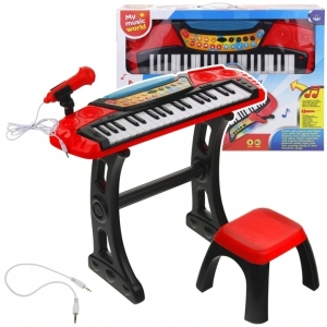 Keyboard organki pianinko organy dla dzieci z mikrofonem + stołek